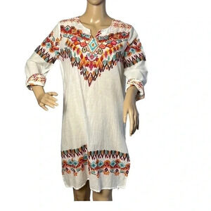 Beaded,tropical,cotton,slight sheer,super lightweight beach,sundress,resortwear